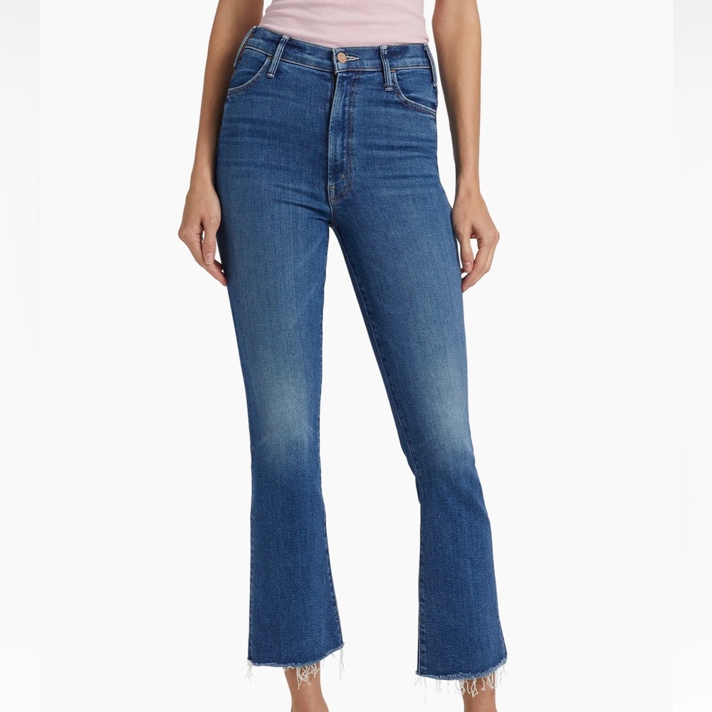 MOTHER The Hustler High-Rise Ankle Fray Pants Sz 33